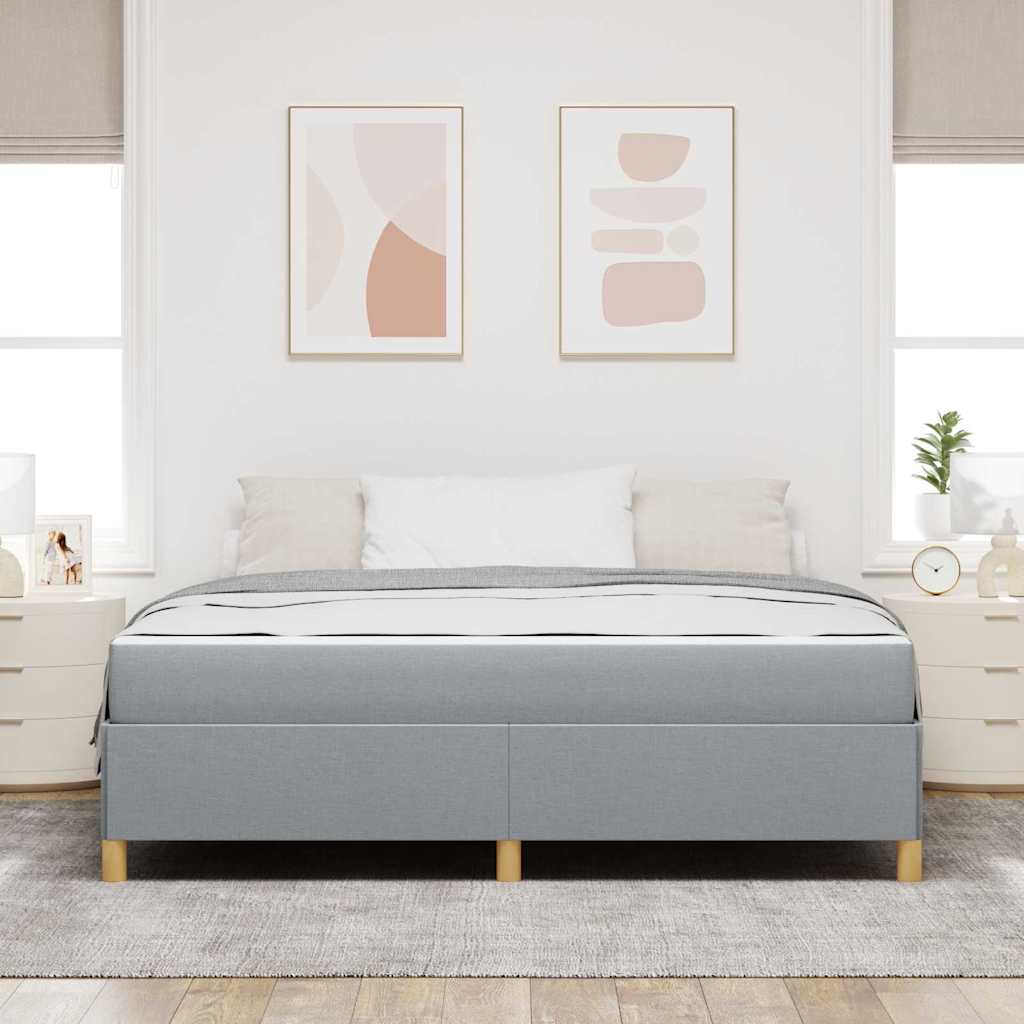 vidaXL Ramka łóżka z materacem Jasnoszary 180 x 200 cm tkanina