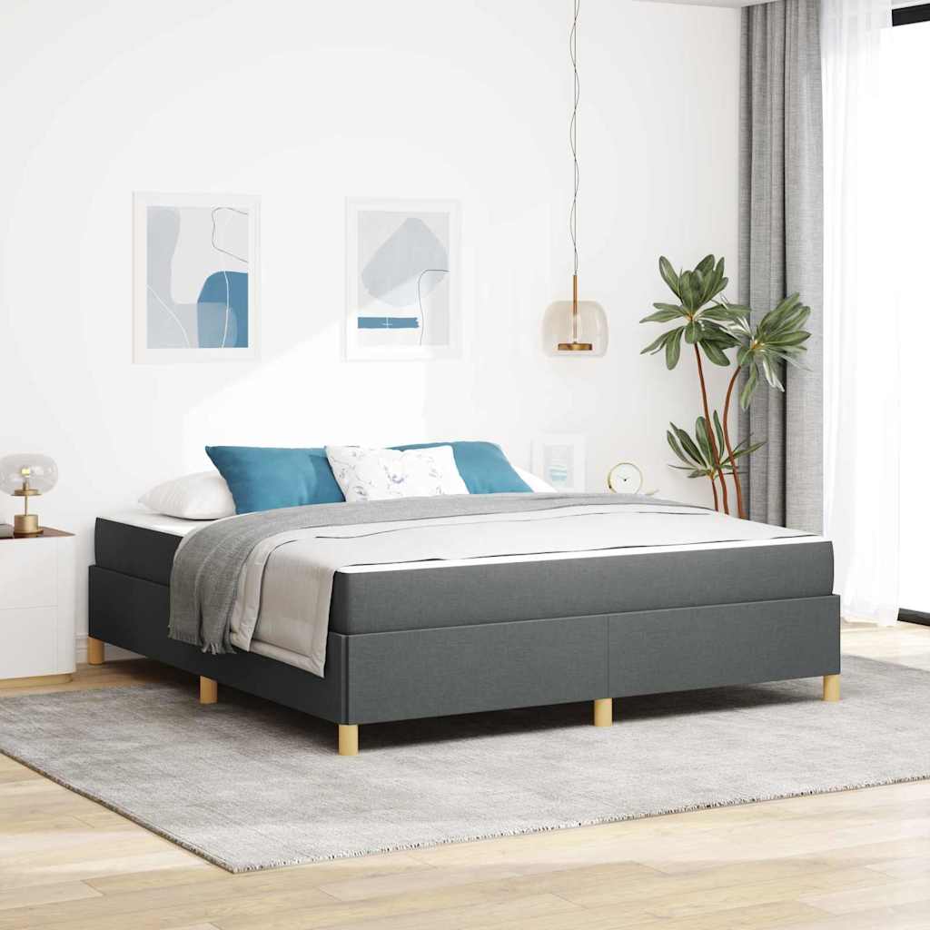 vidaXL Ramka łóżka z materacem Ciemnoszary 180 x 200 cm tkanina