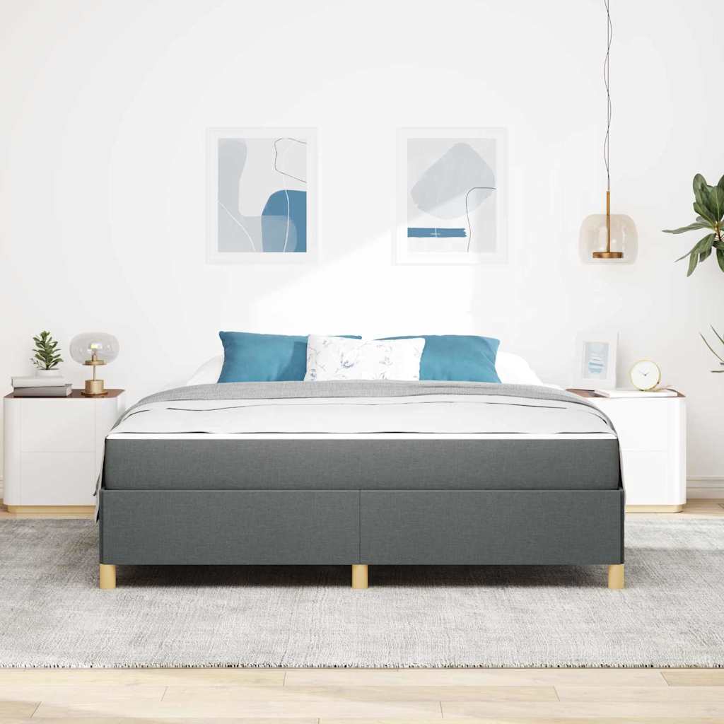vidaXL Ramka łóżka z materacem Ciemnoszary 180 x 200 cm tkanina