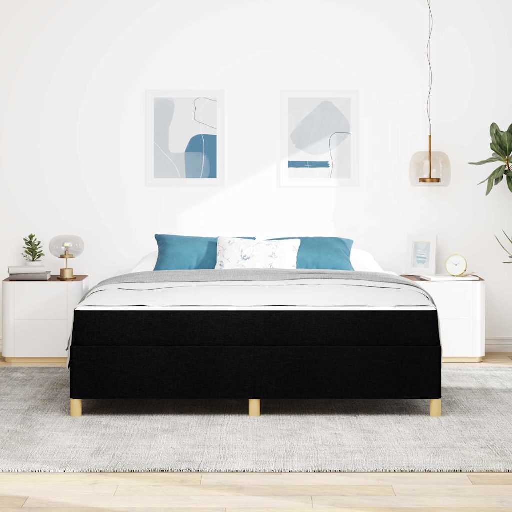 vidaXL Ramka łóżka z materacem Czarny 180 x 200 cm tkanina