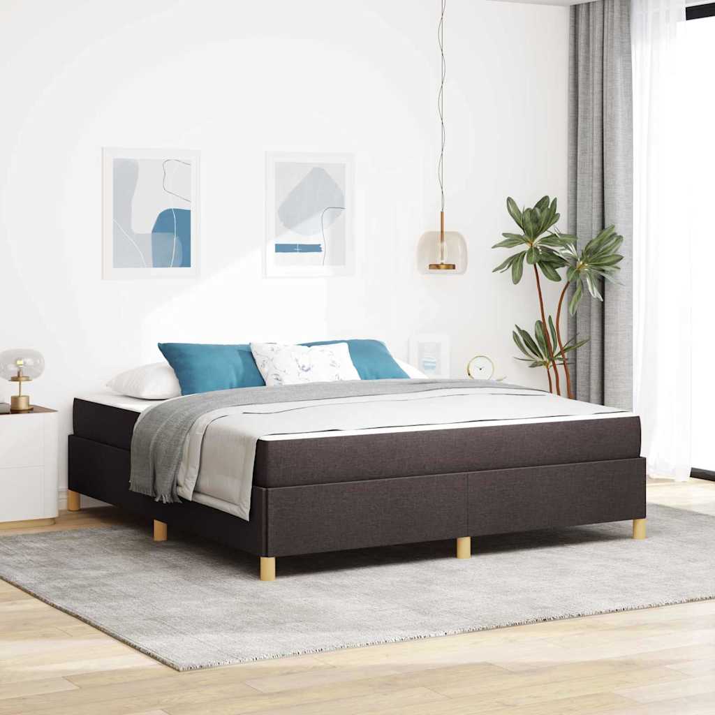 vidaXL Ramka łóżka z materacem Ciemny brąz 180 x 200 cm tkanina