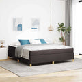 vidaXL Ramka łóżka z materacem Ciemny brąz 180 x 200 cm tkanina