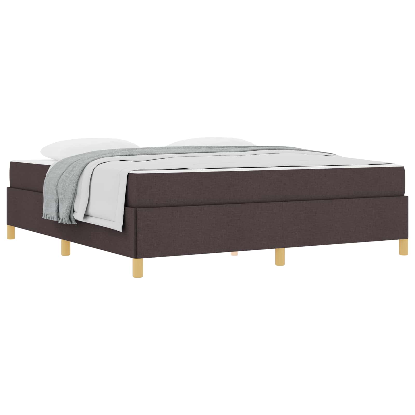vidaXL Ramka łóżka z materacem Ciemny brąz 180 x 200 cm tkanina