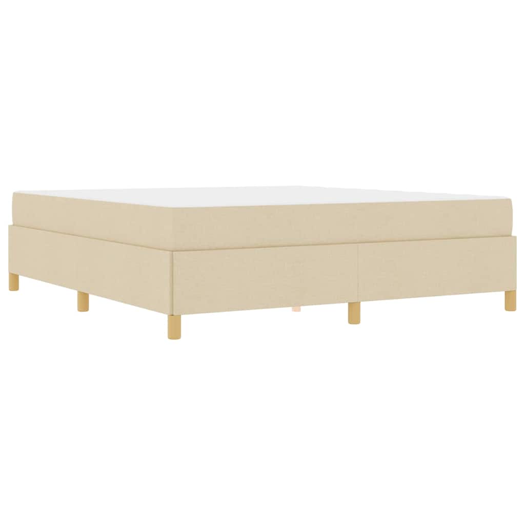 vidaXL Ramka łóżka z materacem Kremowy 180 x 200 cm tkanina