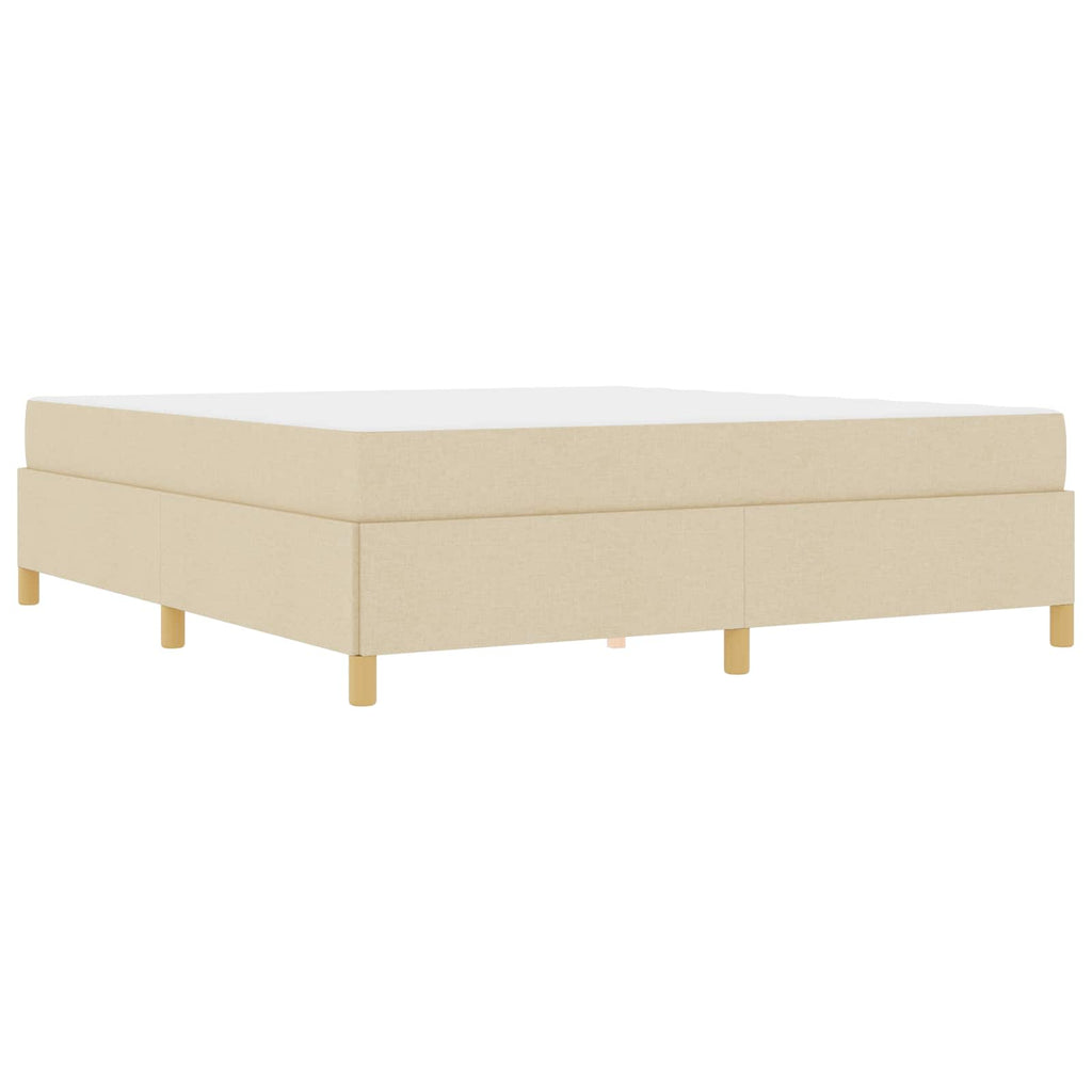 vidaXL Ramka łóżka z materacem Kremowy 180 x 200 cm tkanina