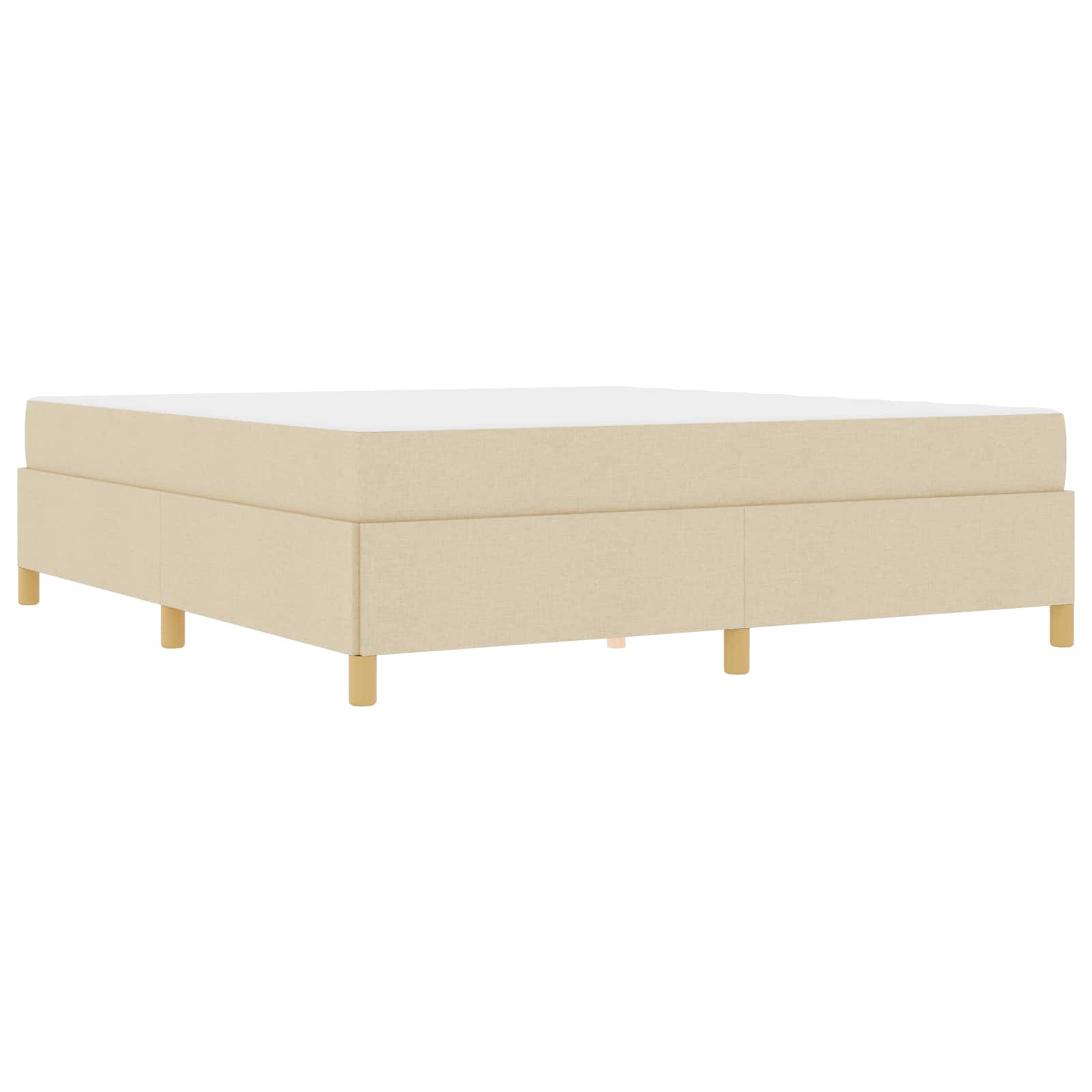 vidaXL Ramka łóżka z materacem Kremowy 180 x 200 cm tkanina