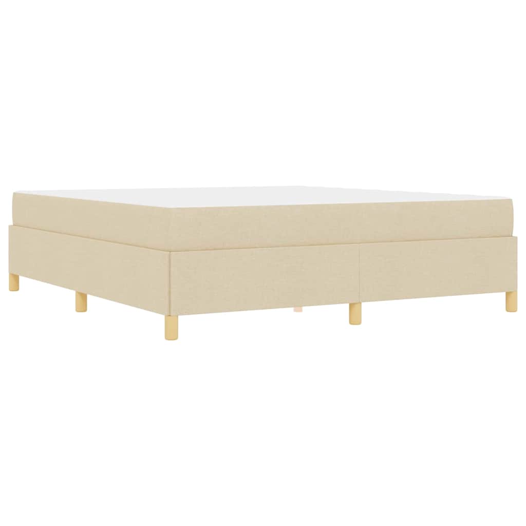 vidaXL Ramka łóżka z materacem Kremowy 180 x 200 cm tkanina