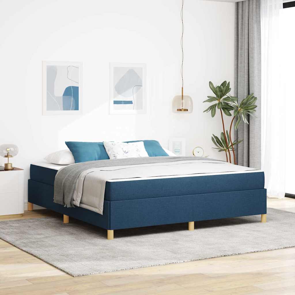 vidaXL Ramka łóżka z materacem Niebieski 180 x 200 cm tkanina