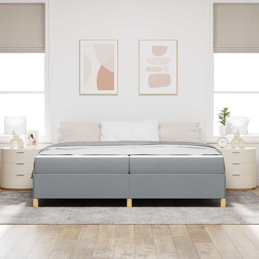 vidaXL Ramka łóżka z materacem Jasnoszary 200 x 200 cm tkanina