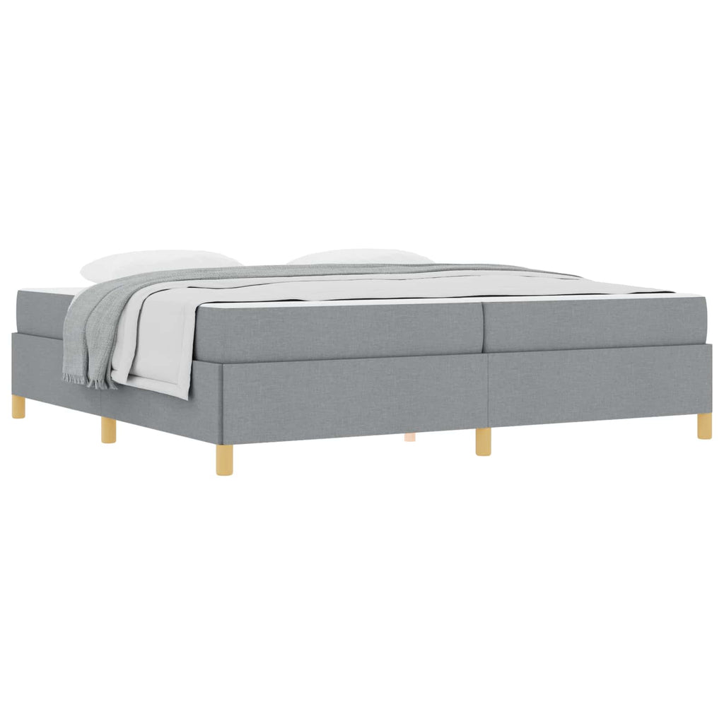 vidaXL Ramka łóżka z materacem Jasnoszary 200 x 200 cm tkanina