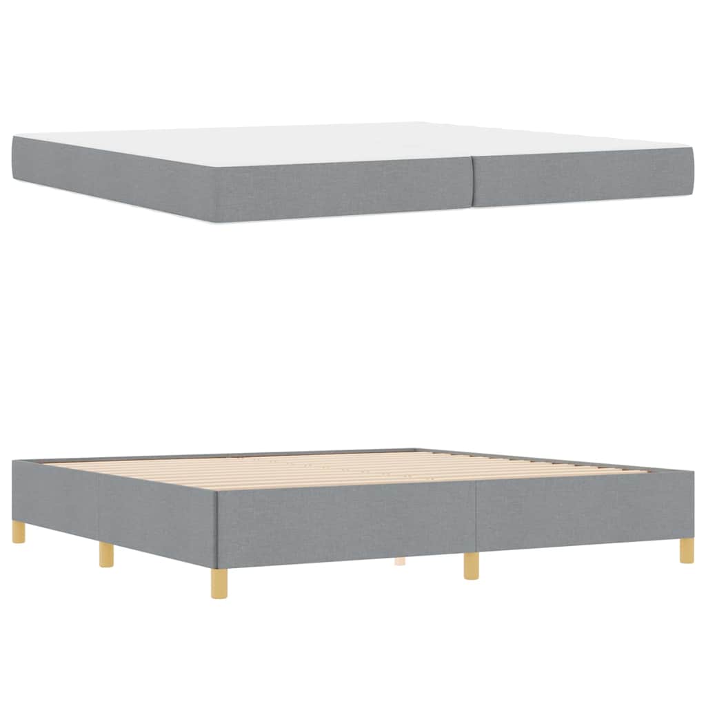 vidaXL Ramka łóżka z materacem Jasnoszary 200 x 200 cm tkanina