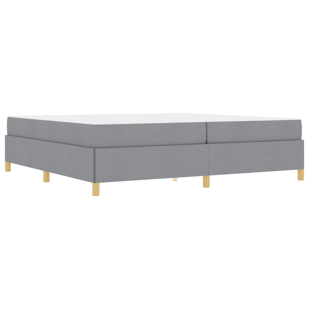 vidaXL Ramka łóżka z materacem Jasnoszary 200 x 200 cm tkanina