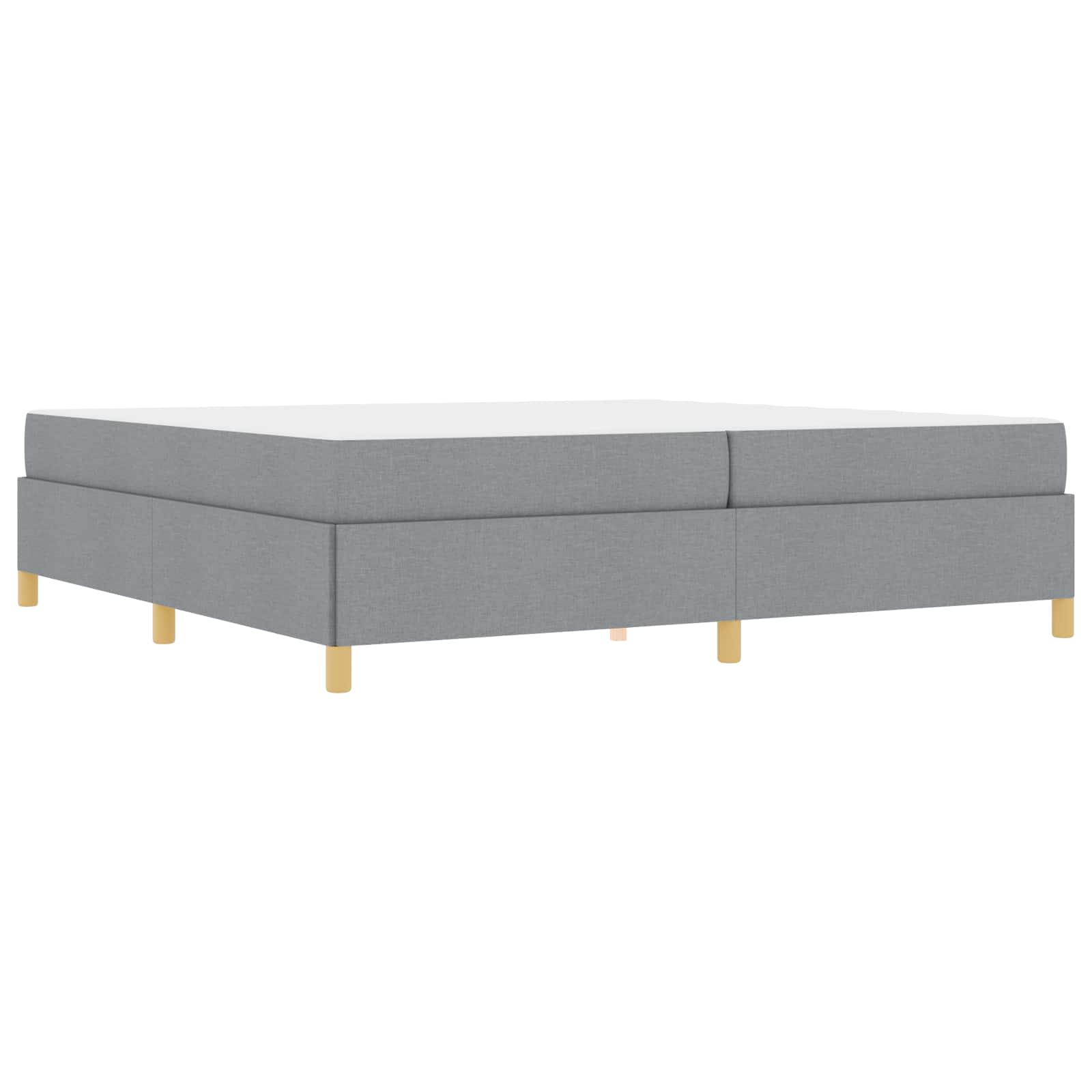 vidaXL Ramka łóżka z materacem Jasnoszary 200 x 200 cm tkanina