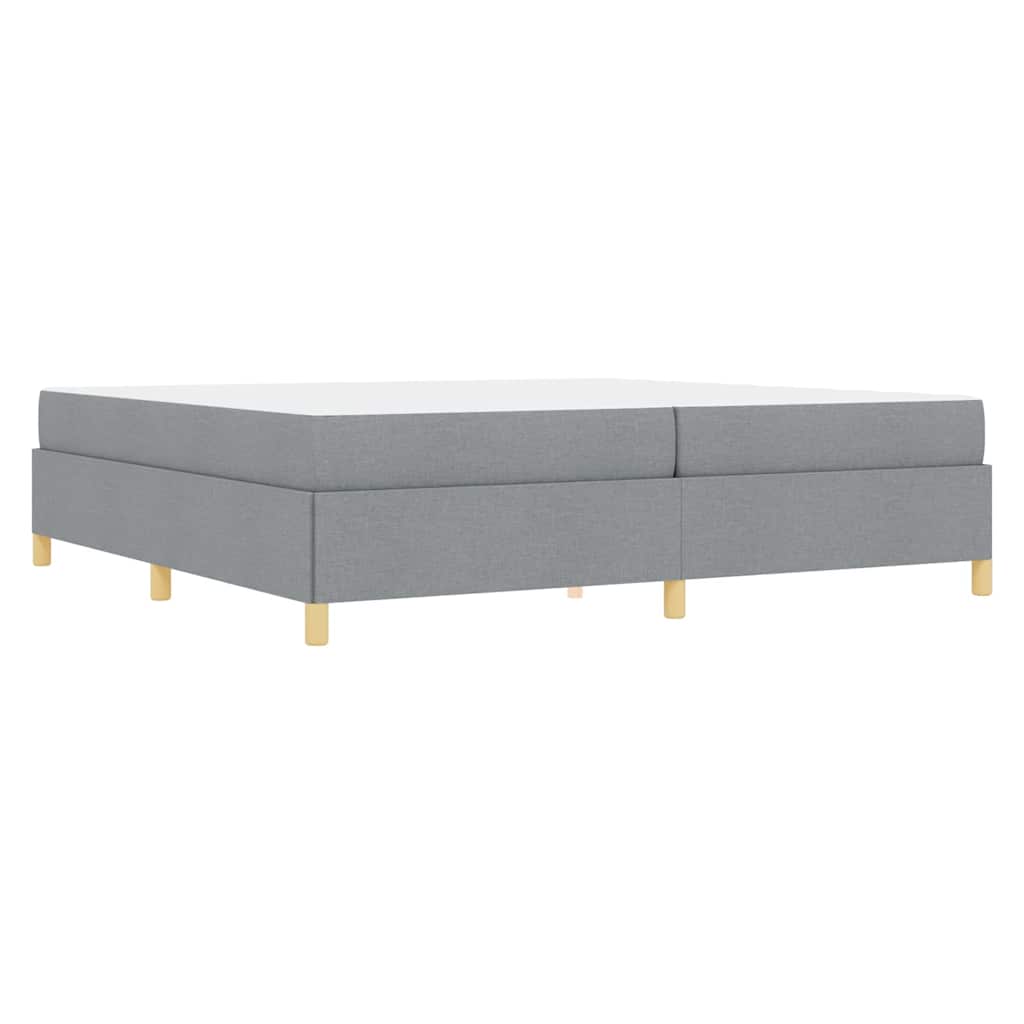 vidaXL Ramka łóżka z materacem Jasnoszary 200 x 200 cm tkanina
