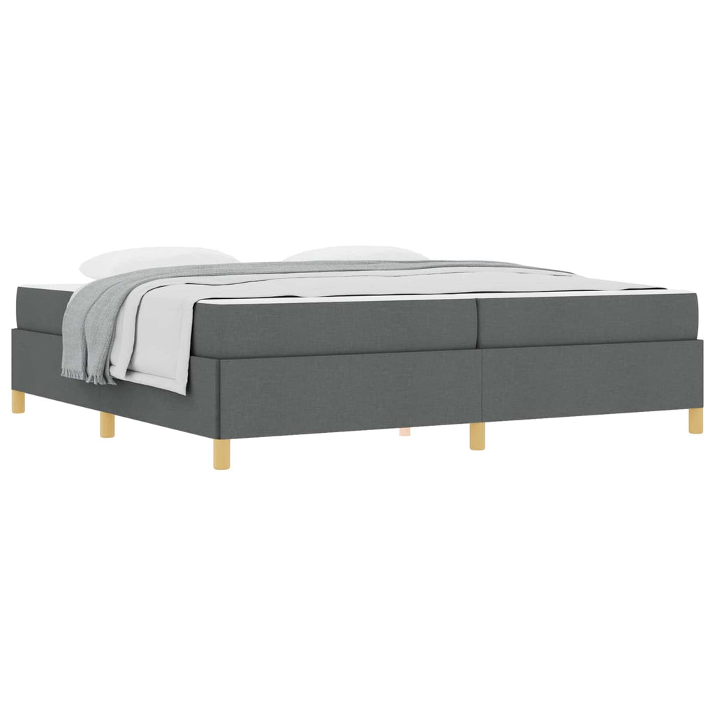 vidaXL Ramka łóżka z materacem Ciemnoszary 200 x 200 cm tkanina
