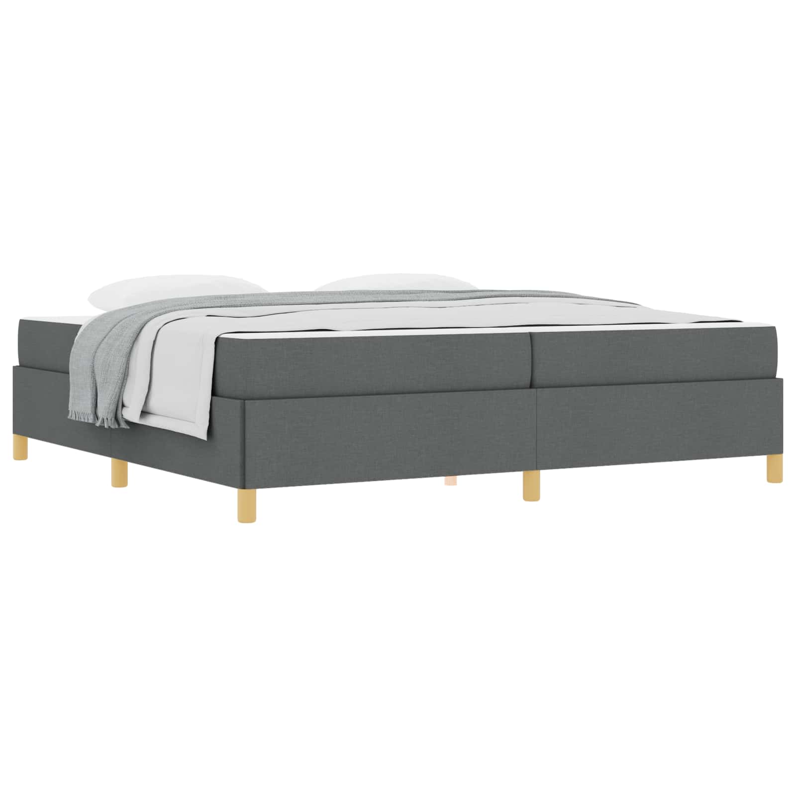 vidaXL Ramka łóżka z materacem Ciemnoszary 200 x 200 cm tkanina