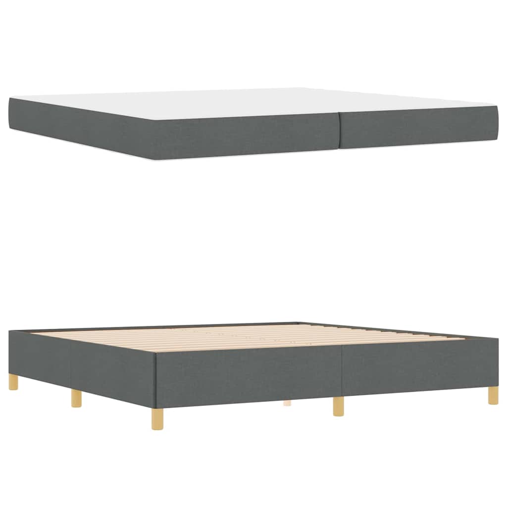 vidaXL Ramka łóżka z materacem Ciemnoszary 200 x 200 cm tkanina