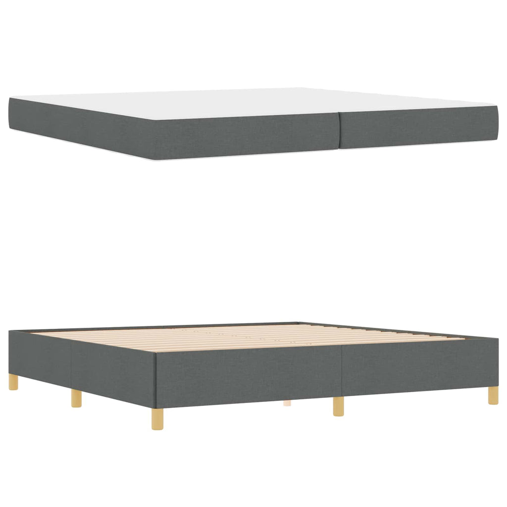 vidaXL Ramka łóżka z materacem Ciemnoszary 200 x 200 cm tkanina