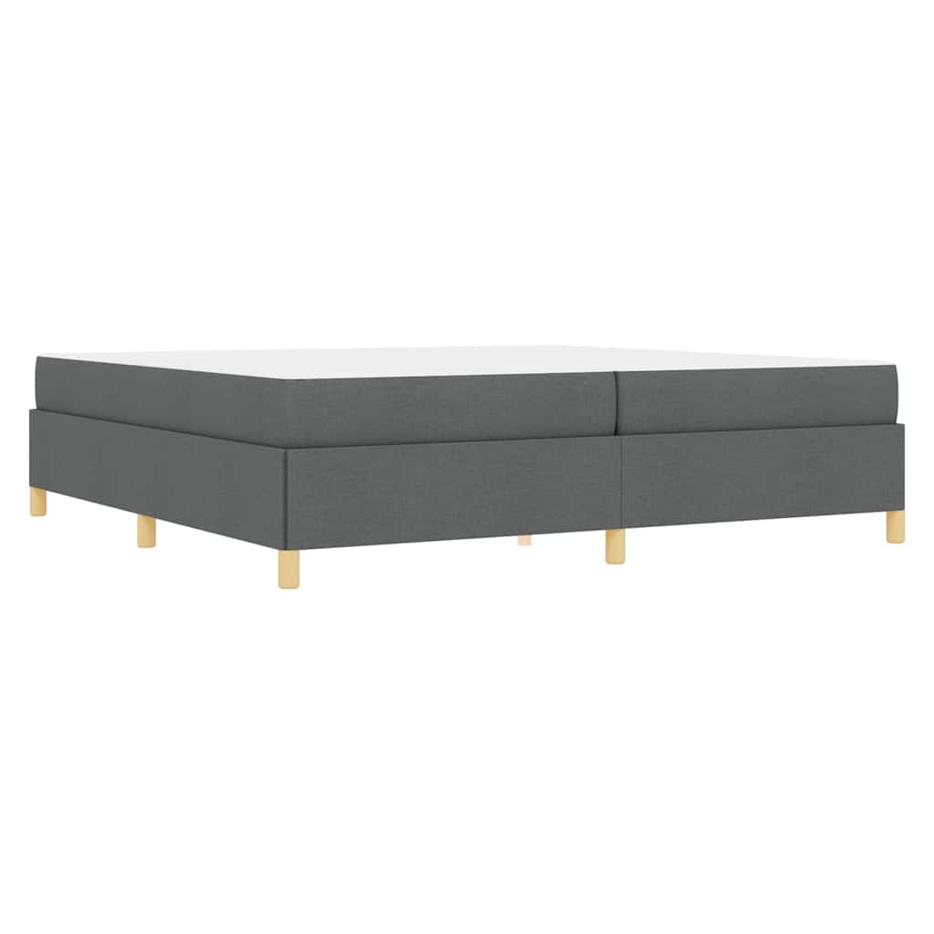 vidaXL Ramka łóżka z materacem Ciemnoszary 200 x 200 cm tkanina