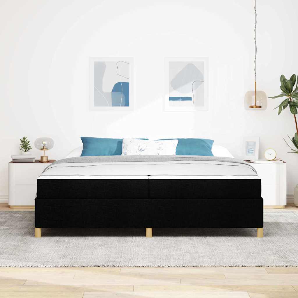 vidaXL Ramka łóżka z materacem Czarny 200 x 200 cm tkanina