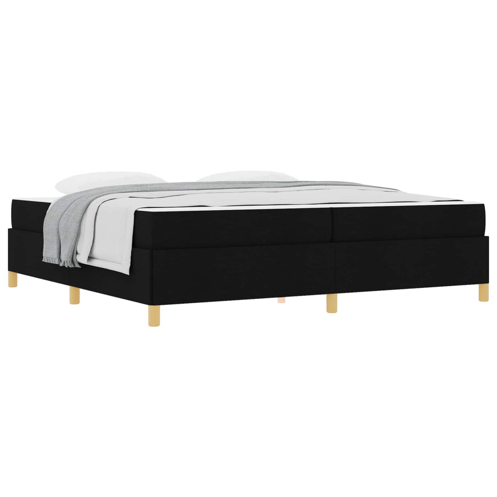 vidaXL Ramka łóżka z materacem Czarny 200 x 200 cm tkanina