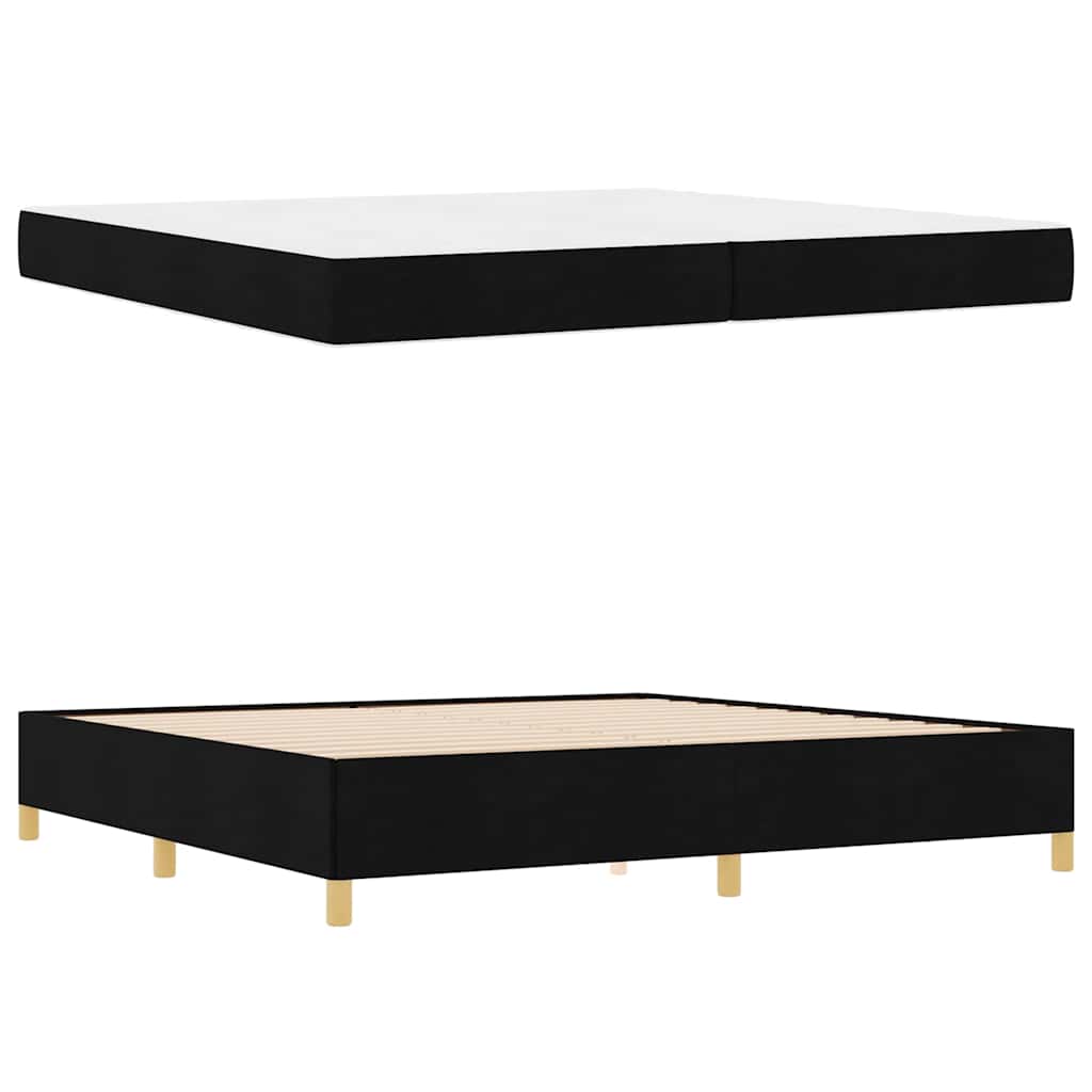 vidaXL Ramka łóżka z materacem Czarny 200 x 200 cm tkanina