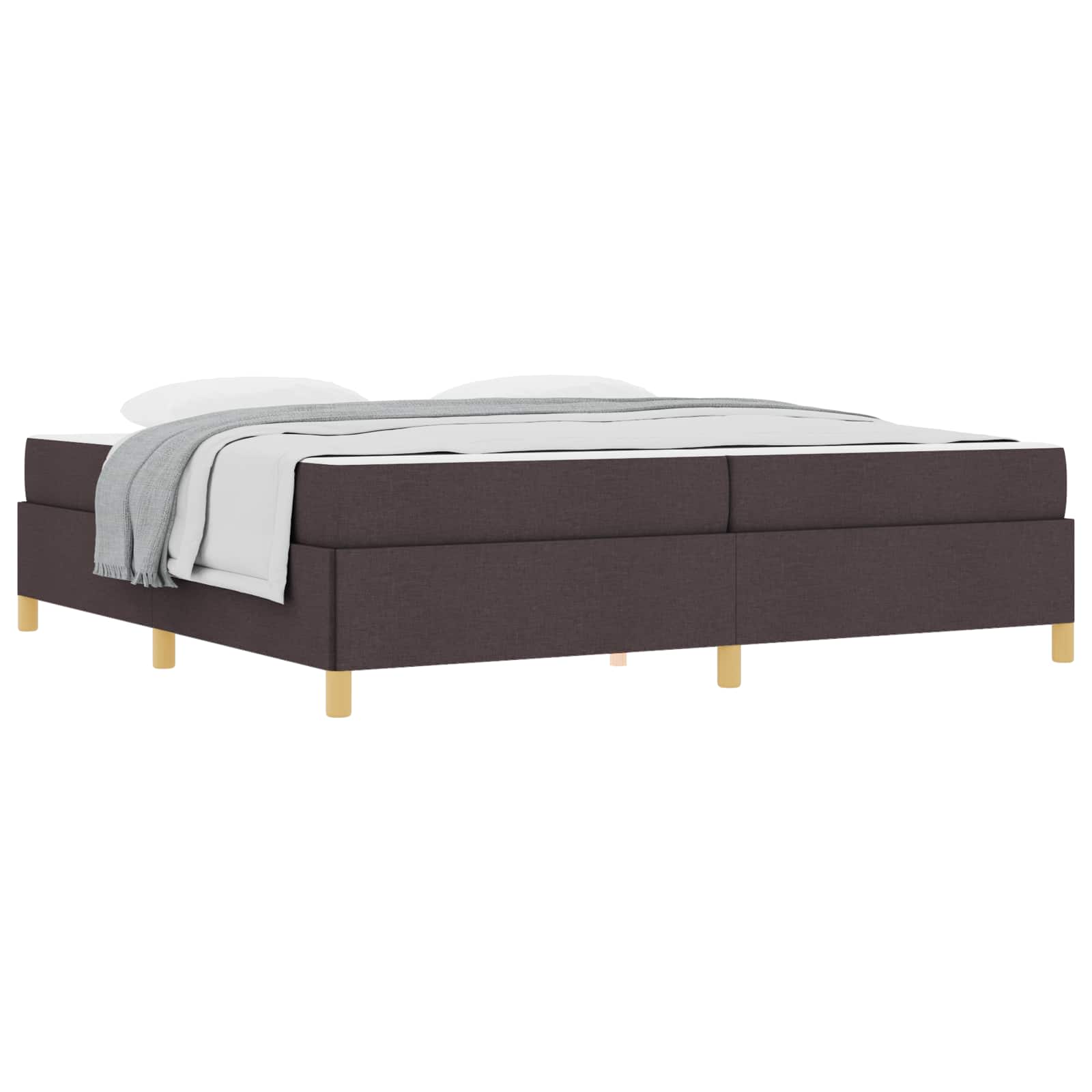 vidaXL Ramka łóżka z materacem Ciemny brąz 200 x 200 cm tkanina
