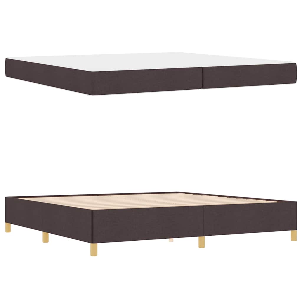 vidaXL Ramka łóżka z materacem Ciemny brąz 200 x 200 cm tkanina