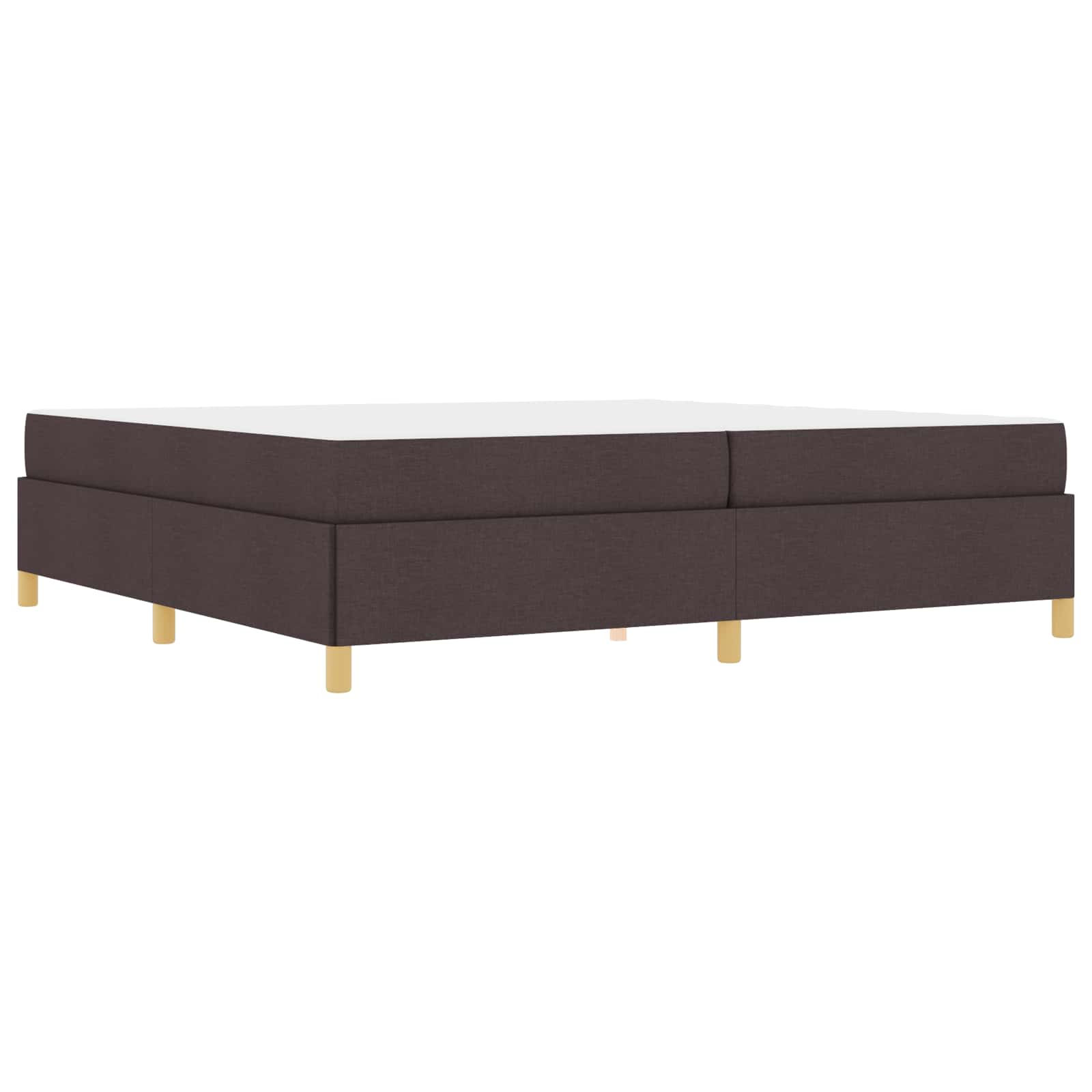 vidaXL Ramka łóżka z materacem Ciemny brąz 200 x 200 cm tkanina