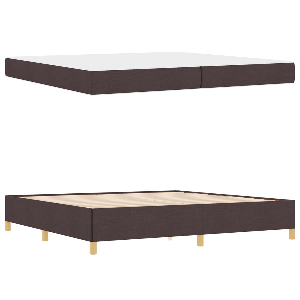 vidaXL Ramka łóżka z materacem Ciemny brąz 200 x 200 cm tkanina