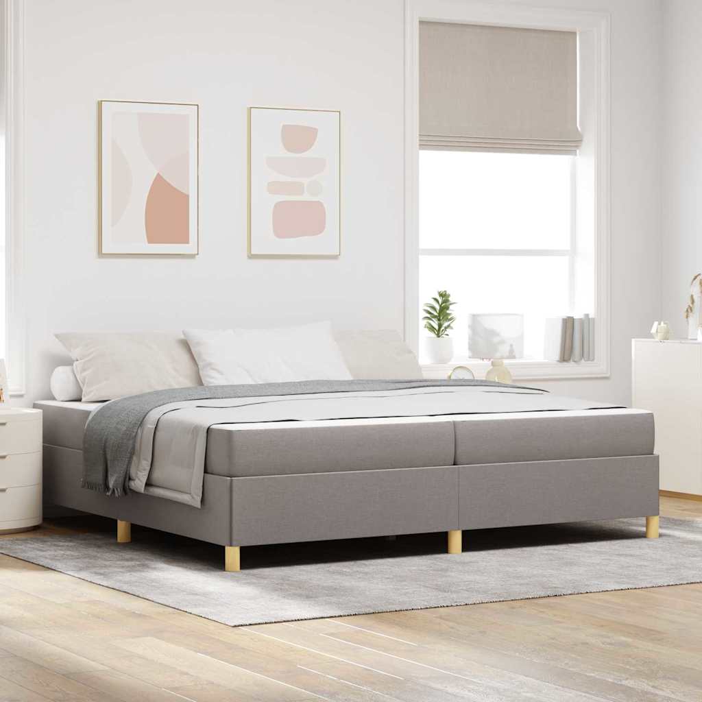 vidaXL Ramka łóżka z materacem Ciemnoszary 200 x 200 cm tkanina