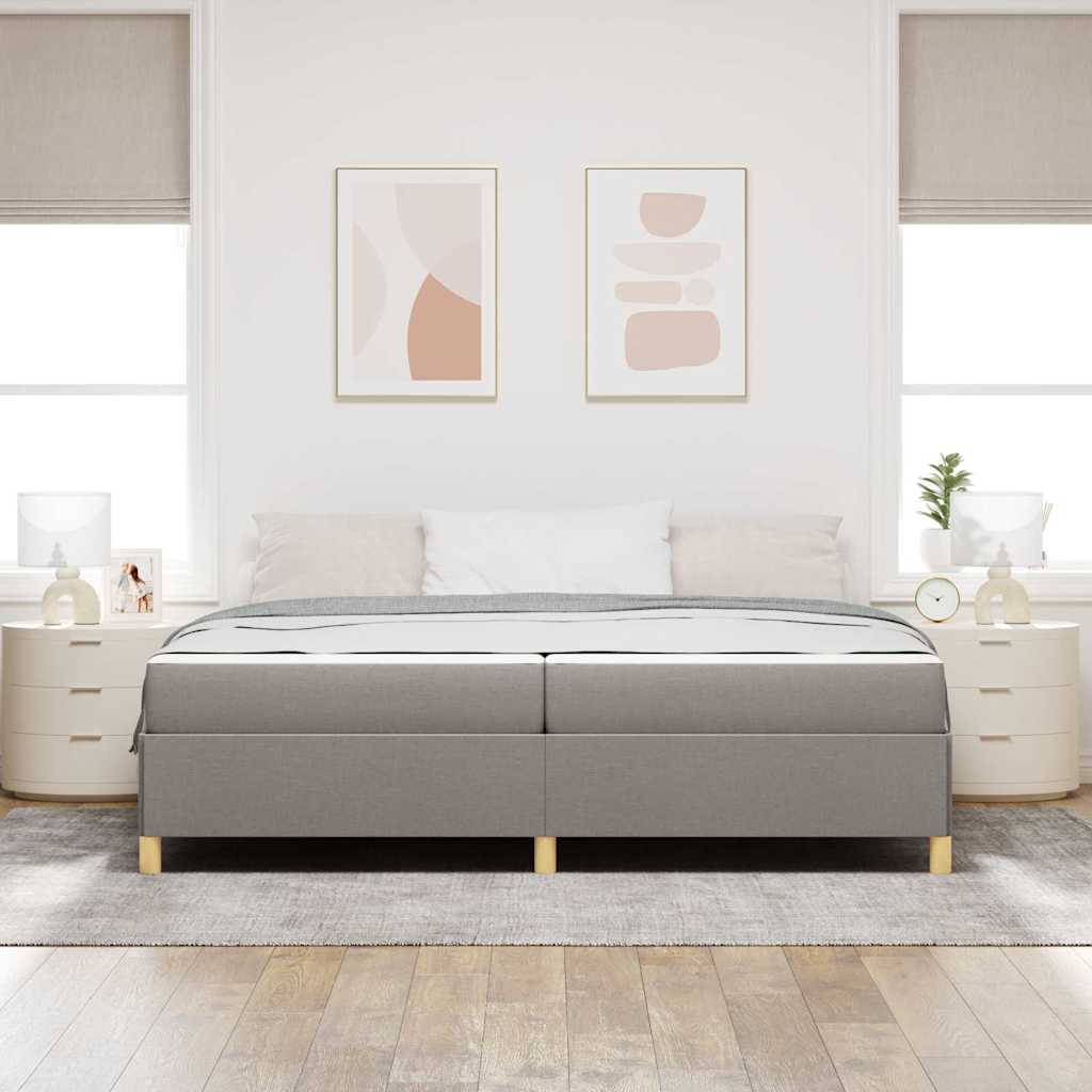 vidaXL Ramka łóżka z materacem Ciemnoszary 200 x 200 cm tkanina