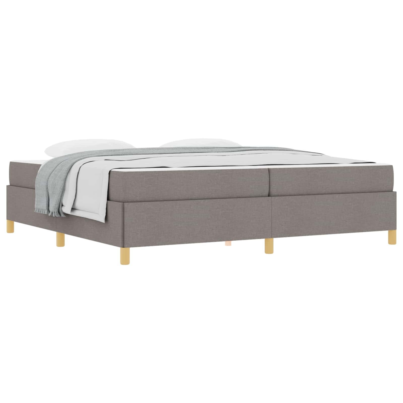 vidaXL Ramka łóżka z materacem Ciemnoszary 200 x 200 cm tkanina