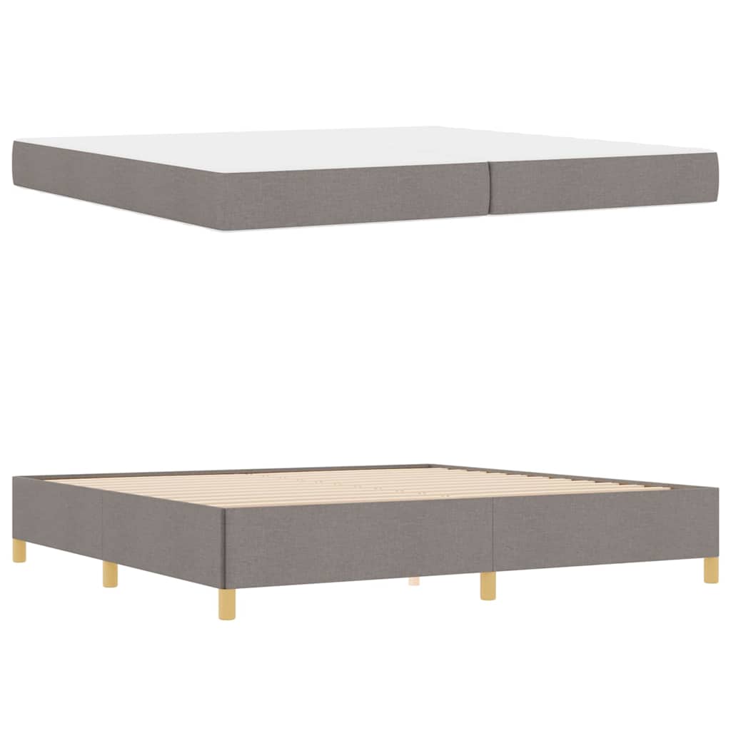 vidaXL Ramka łóżka z materacem Ciemnoszary 200 x 200 cm tkanina