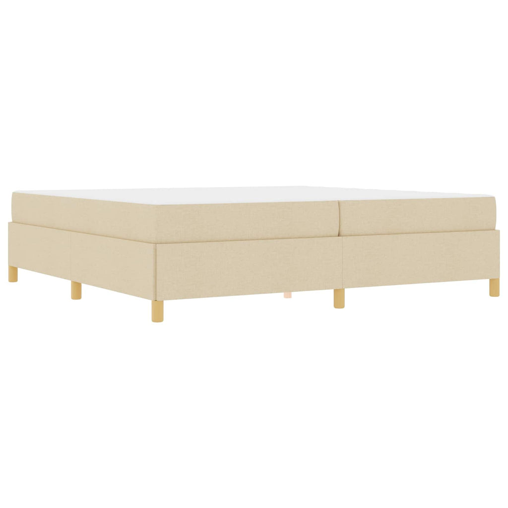 vidaXL Ramka łóżka z materacem Kremowy 200 x 200 cm tkanina