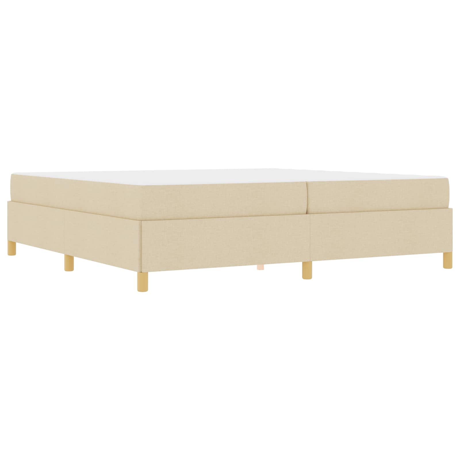 vidaXL Ramka łóżka z materacem Kremowy 200 x 200 cm tkanina