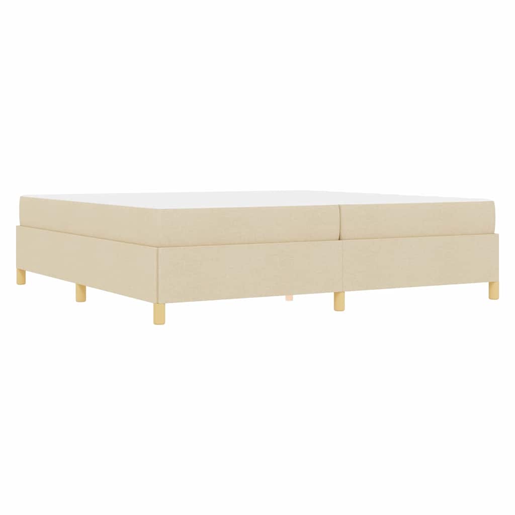 vidaXL Ramka łóżka z materacem Kremowy 200 x 200 cm tkanina