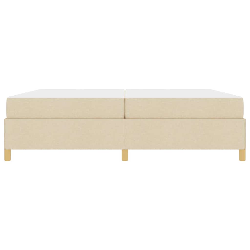 vidaXL Ramka łóżka z materacem Kremowy 200 x 200 cm tkanina