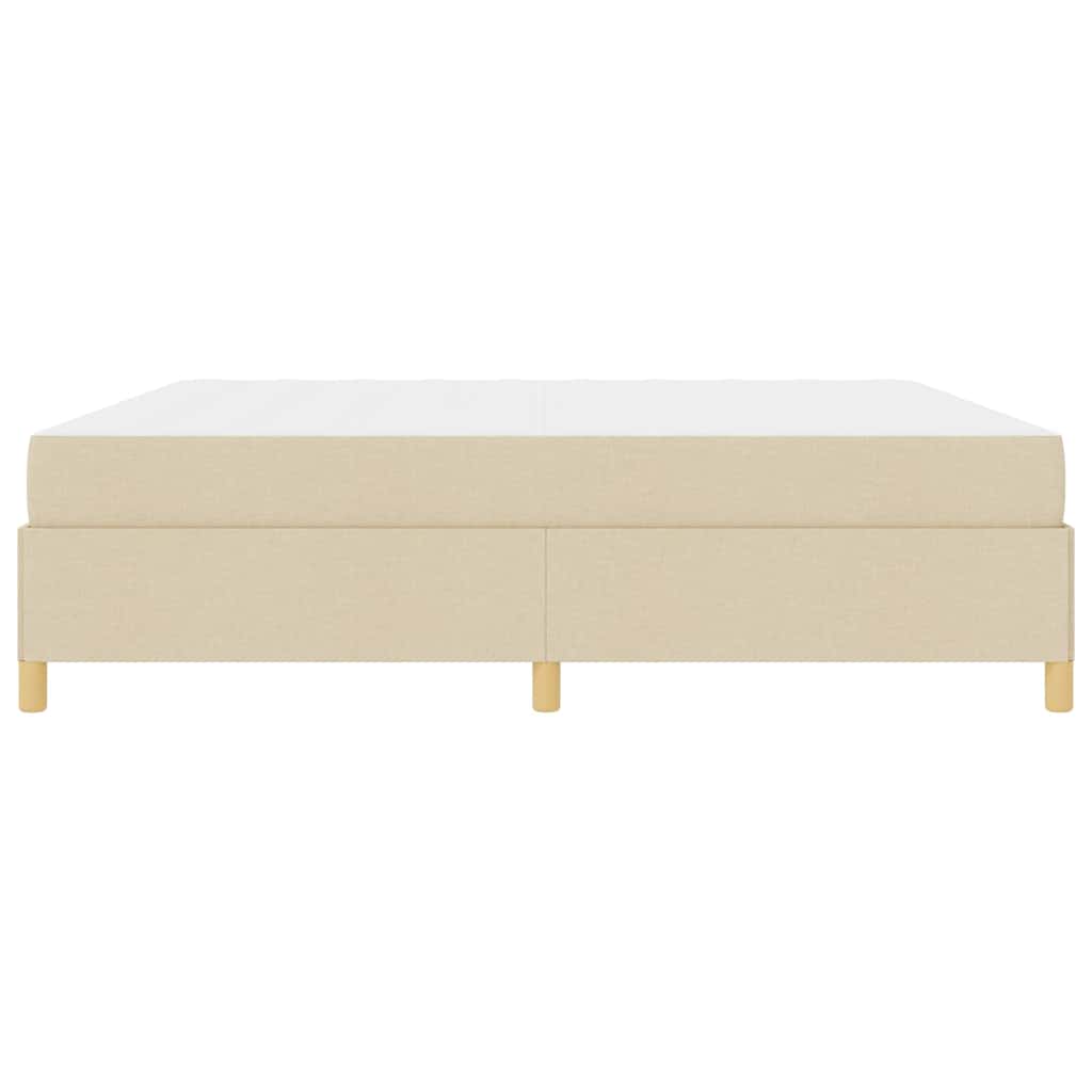 vidaXL Ramka łóżka z materacem Kremowy 200 x 200 cm tkanina
