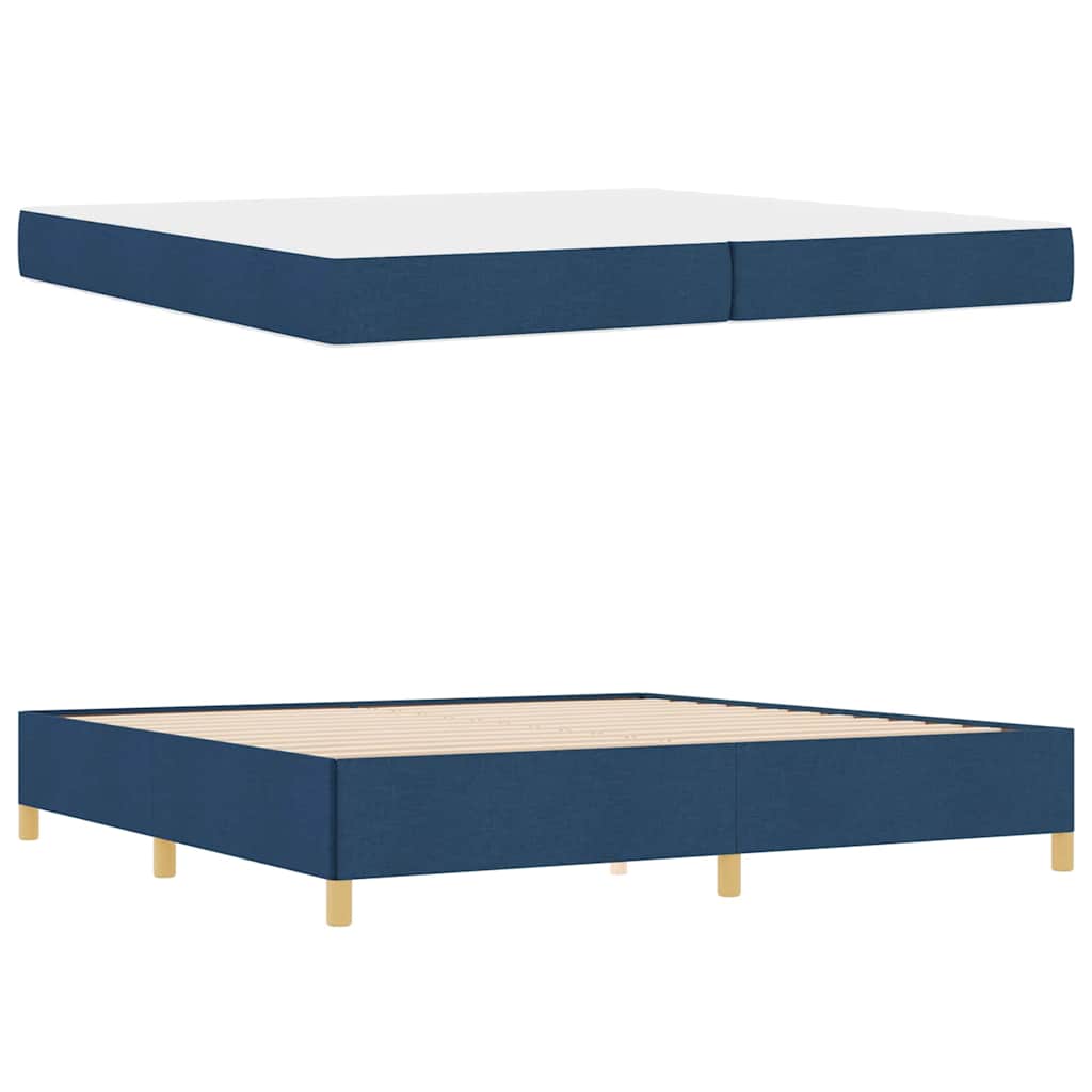 vidaXL Ramka łóżka z materacem Niebieski 200 x 200 cm tkanina