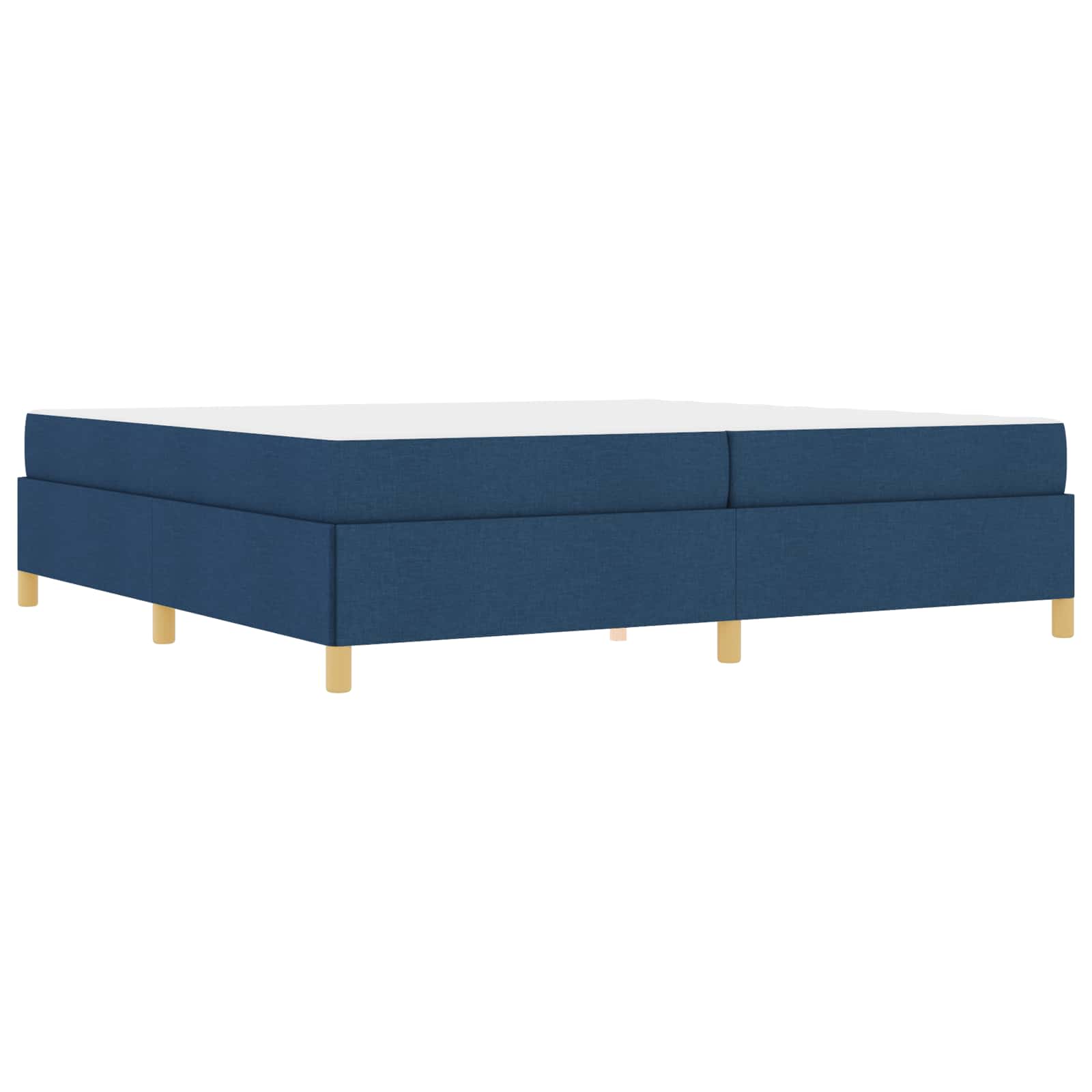 vidaXL Ramka łóżka z materacem Niebieski 200 x 200 cm tkanina