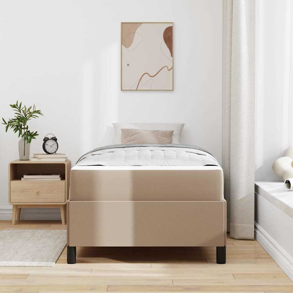 vidaXL Ramka łóżka z materacem Cappuccino 80 x 200 cm tkanina