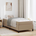 vidaXL Ramka łóżka z materacem Cappuccino 100 x 200 cm tkanina