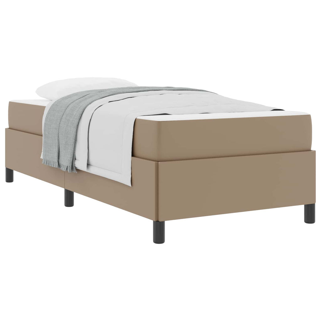 vidaXL Ramka łóżka z materacem Cappuccino 100 x 200 cm tkanina