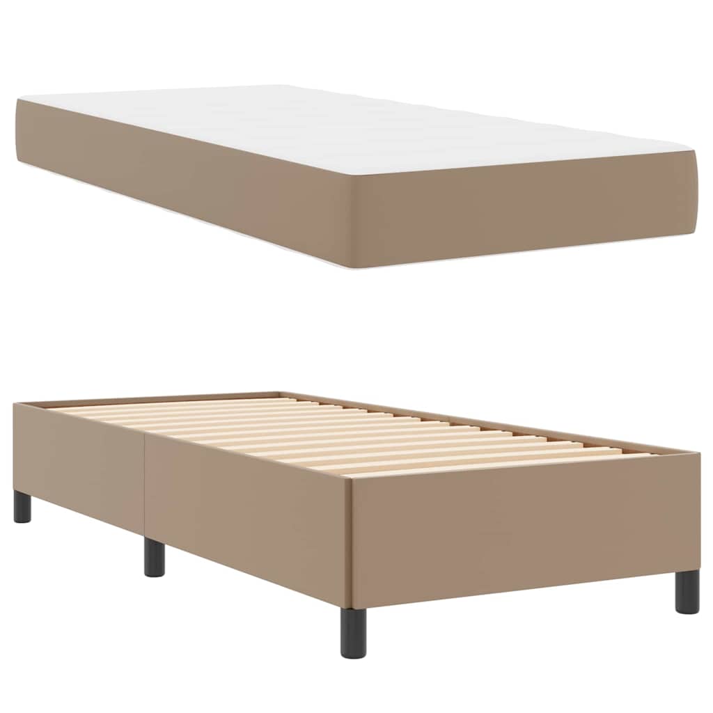 vidaXL Ramka łóżka z materacem Cappuccino 100 x 200 cm tkanina