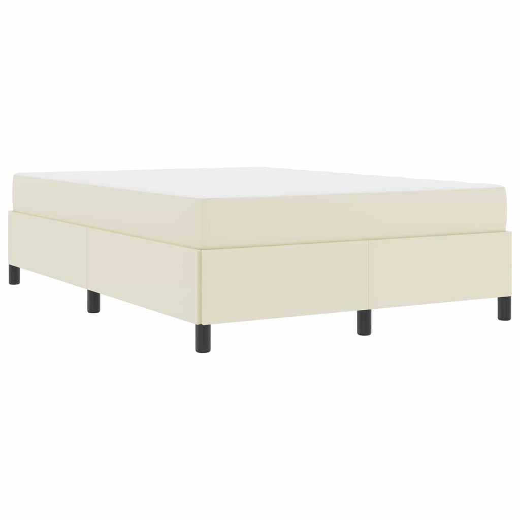 vidaXL Ramka łóżka z materacem Kremowy 160 x 200 cm tkanina