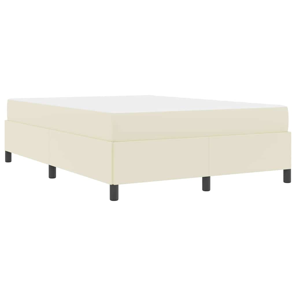 vidaXL Ramka łóżka z materacem Kremowy 160 x 200 cm tkanina