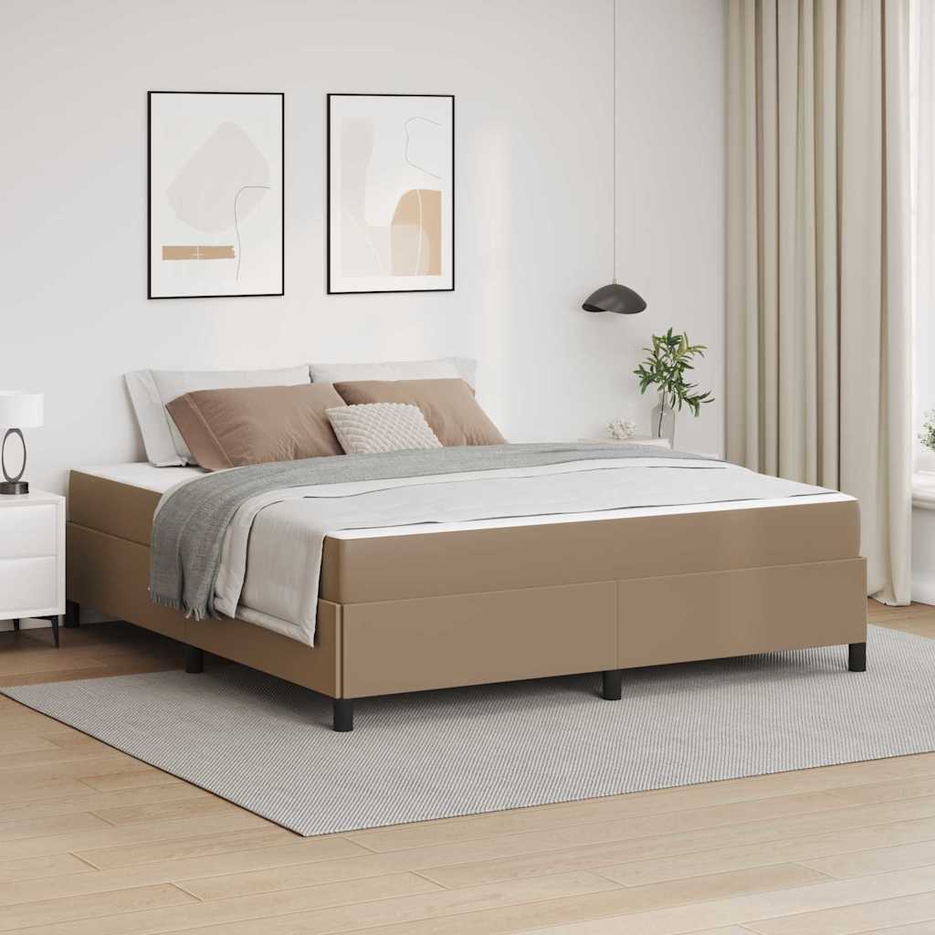 vidaXL Ramka łóżka z materacem Cappuccino 180 x 200 cm tkanina