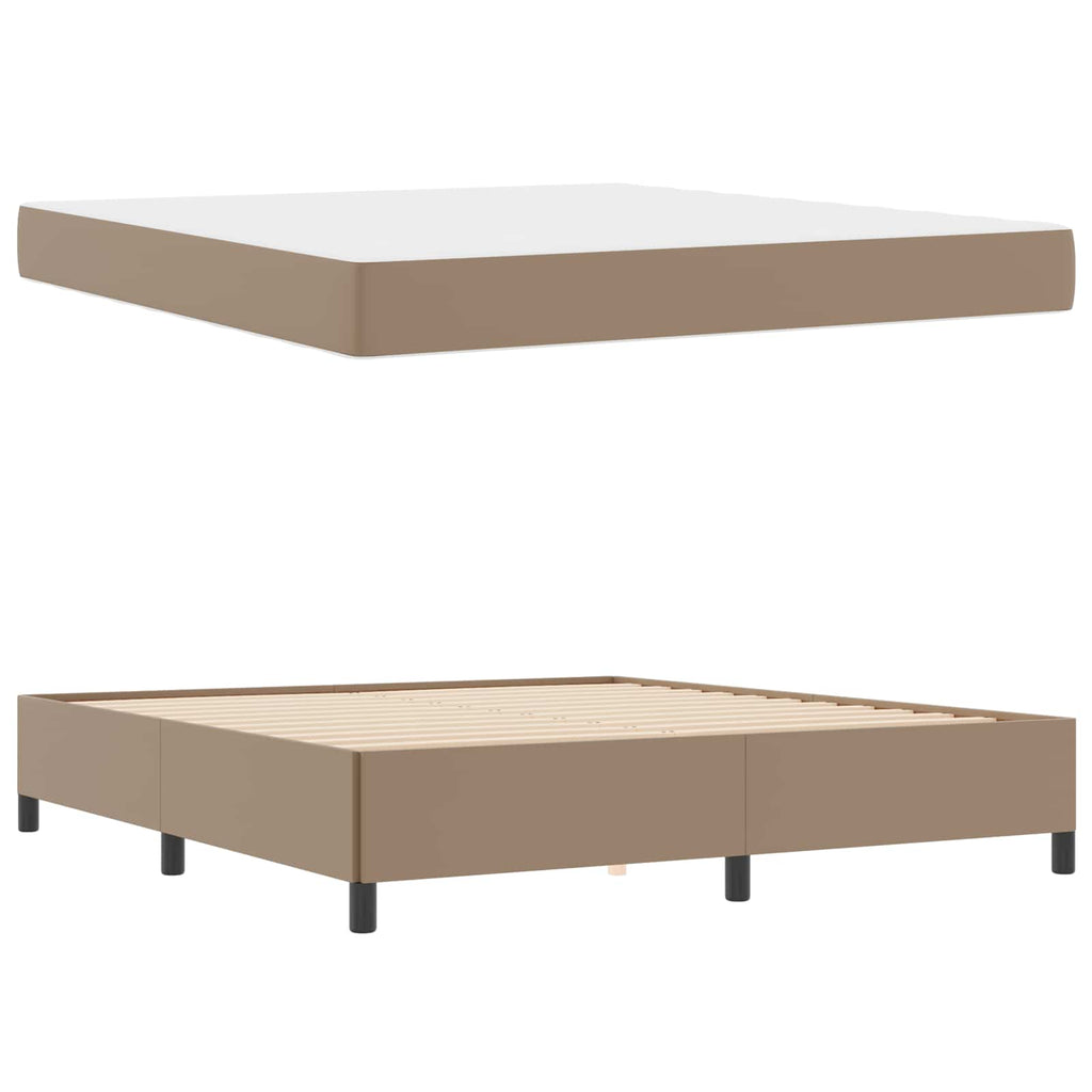 vidaXL Ramka łóżka z materacem Cappuccino 180 x 200 cm tkanina