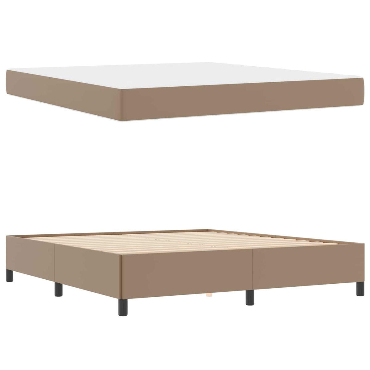 vidaXL Ramka łóżka z materacem Cappuccino 180 x 200 cm tkanina